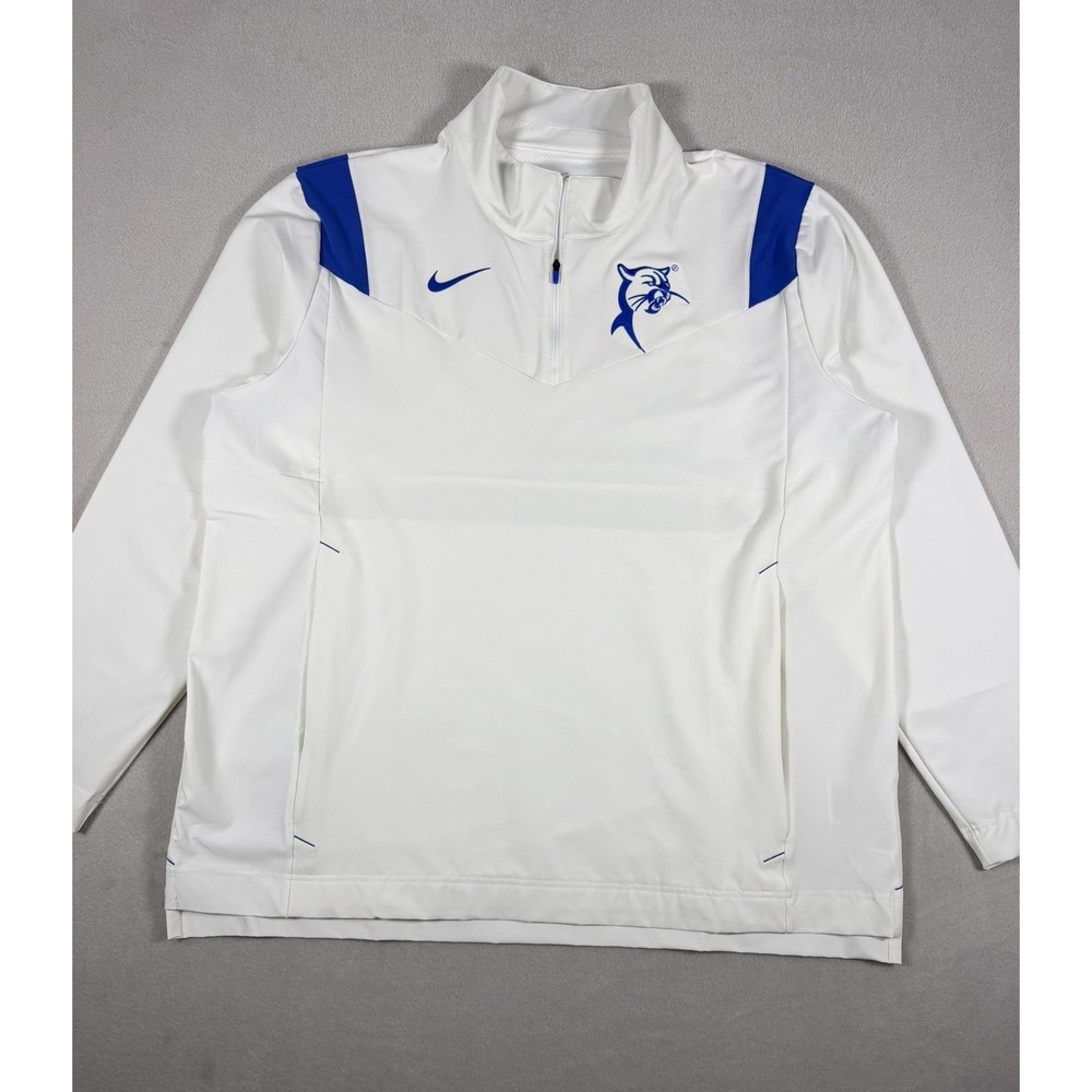 Nike Team Quarter-Zip Pullover Jacket White Blue Mens XL Dri-FIT - Picture 2 of 16